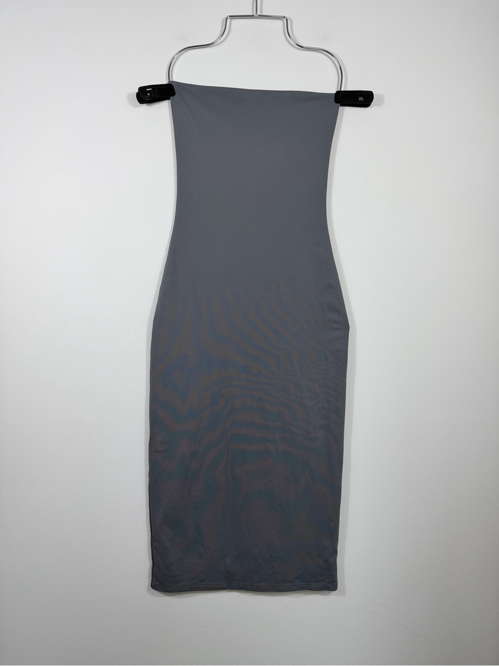 Babaton Contour Strapless Midi Dress Gray Bodycon Tube Dress Size S